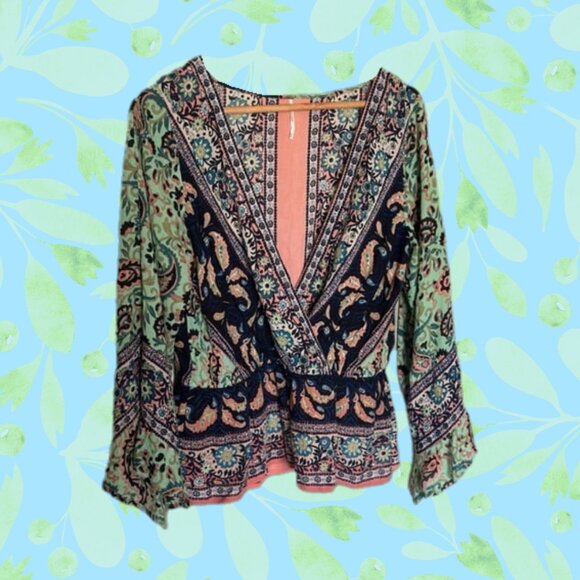 Free People Tops - 🍄50% FREE PEOPLE Boho V-Neck Blouse